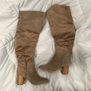 [NEW] Kaison Stone (Beige) Thigh High Boots - Size 9